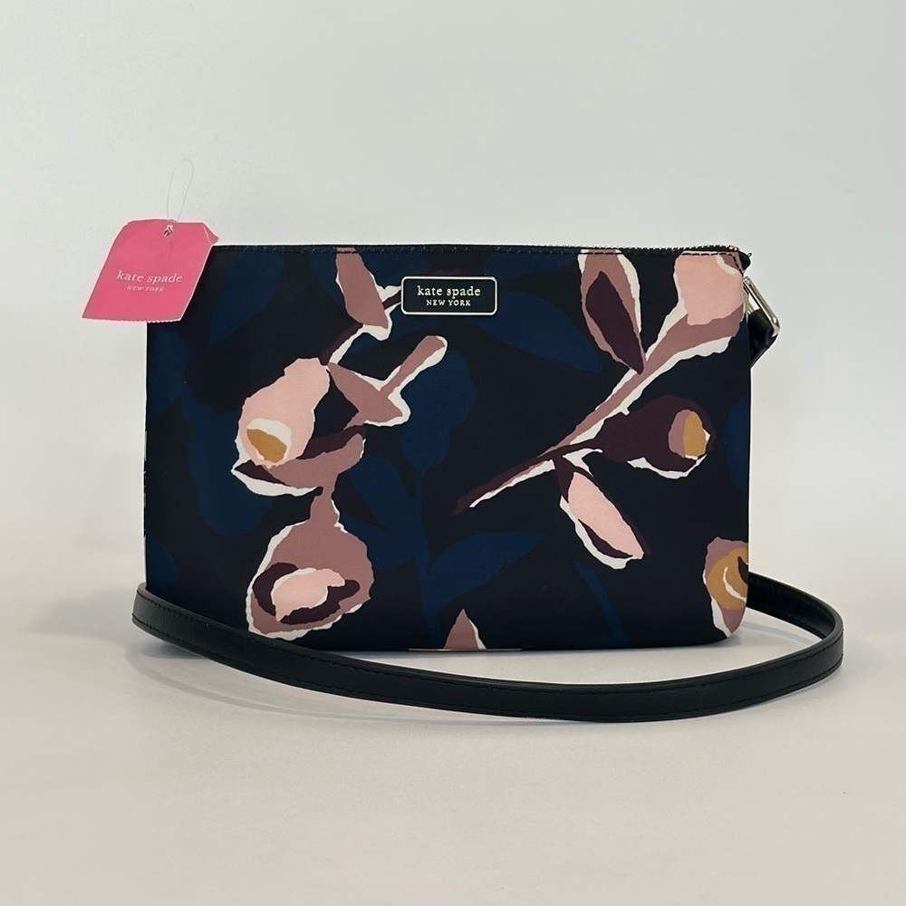 Kate Spade New York Triple Gusset Crossbody Bag with Dawn Paper Rose Print - Picture 13 of 13